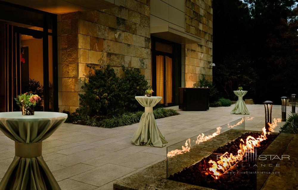 Wedding setup on the terrace at The Umstead Hotel and Spa, Cary NC