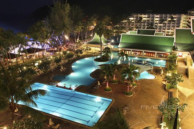Le Meridien Phuket Beach Resort Free Form Pool at Night