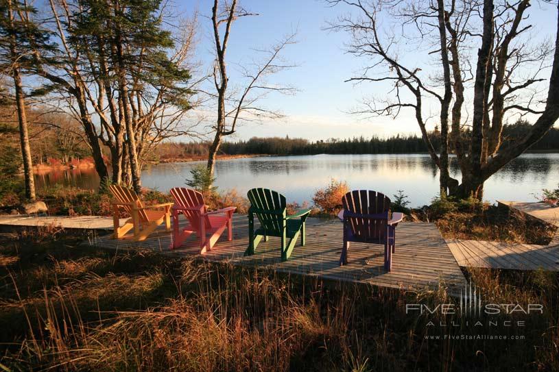 Black bear cottage view at Trout Point Lodge