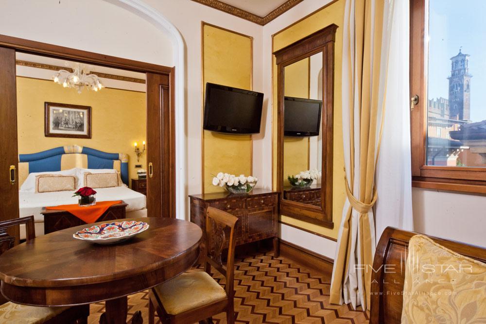 Guest Room with Separate Sitting Area at Hotel Due Torri