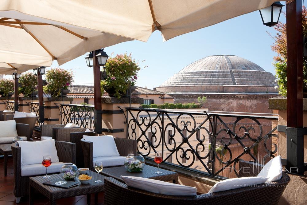 Roof Garden Bar at Grand Hotel de la Minerve, Rome Italy