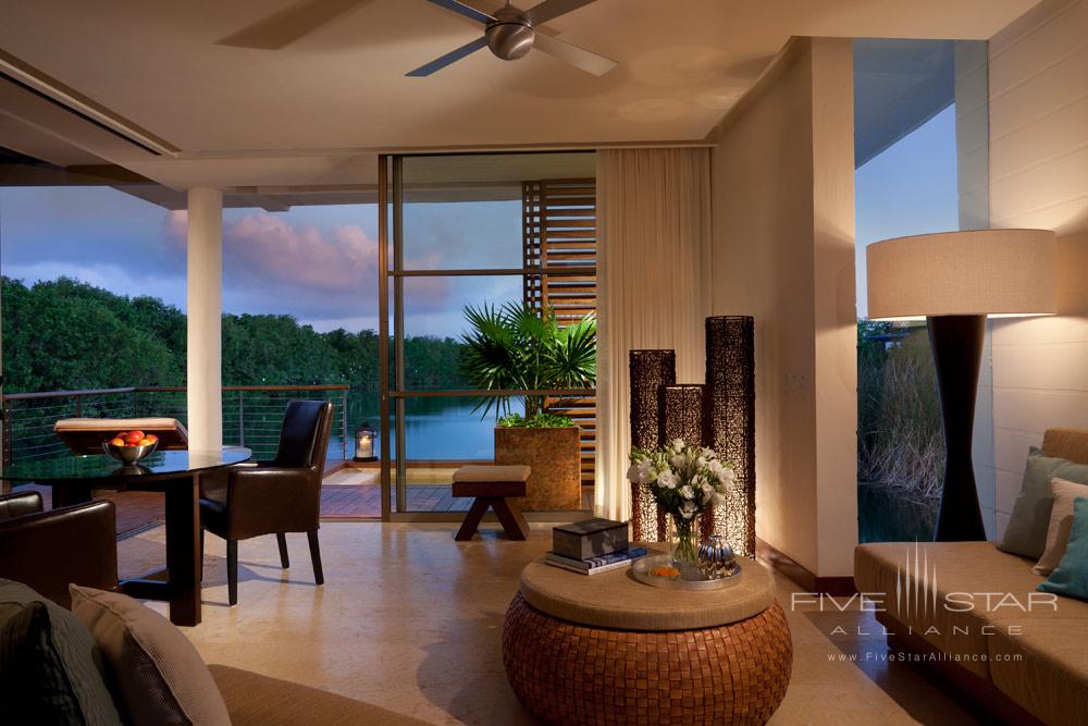 Overwater Lagoon Living Area at Rosewood May, akoba, Quintana Roo, Mexico