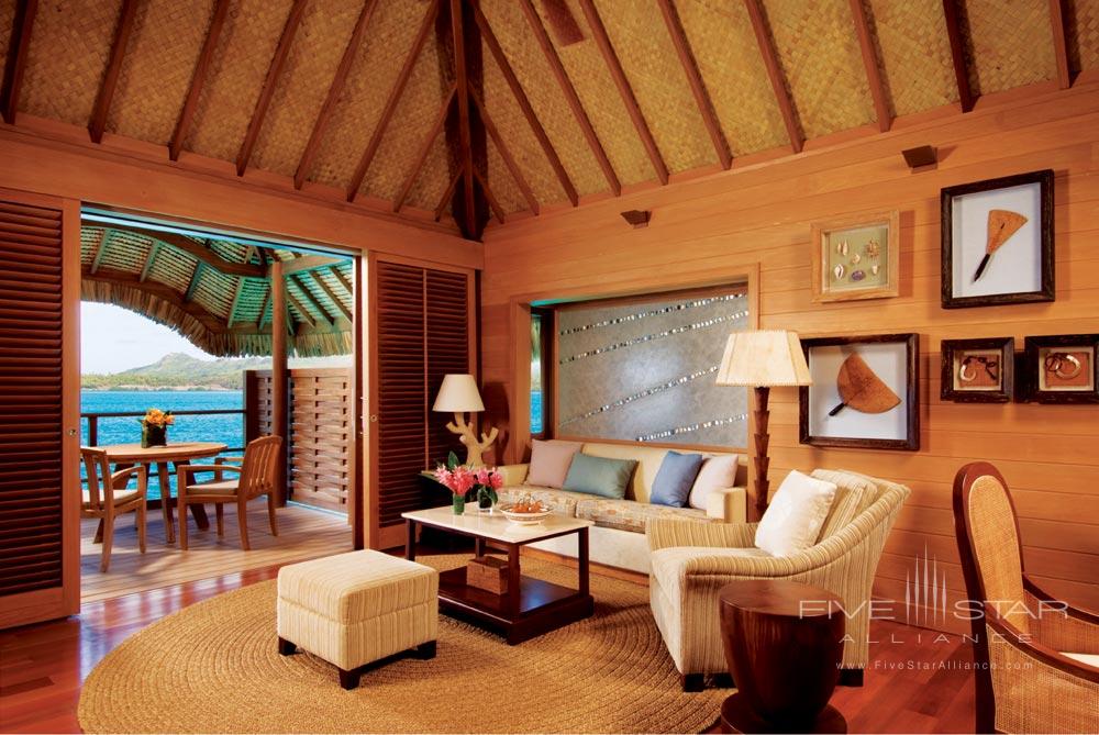 Suite living room atFour Seasons Resort Bora Bora, French Polynesia
