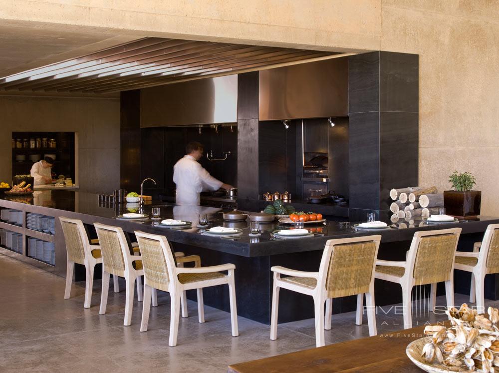 Dining Room Open Kitchen at Amangiri in Canyon Point, Southern Utah courtesy of Amanresorts