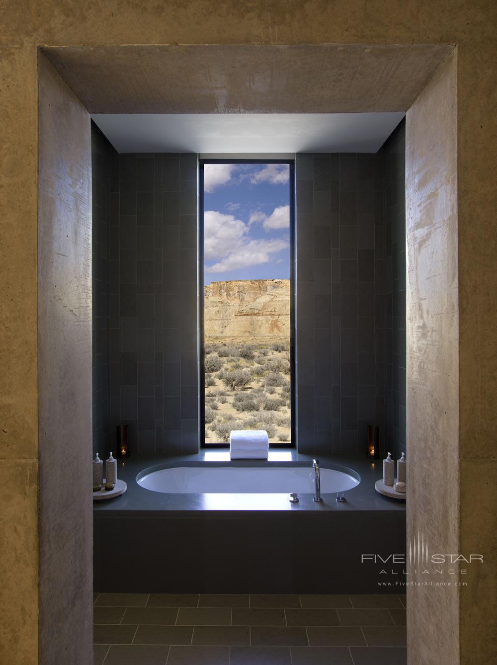 View from the bathroom of a Mesa View Suite at Amangiri in Canyon Point, Southern Utah courtesy of Amanresorts