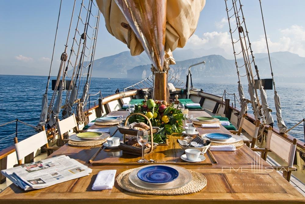 Dining at the VeraThe Tall Ship at Grand Hotel Cocumella in Sant'Agnello di Sorrento, Italy