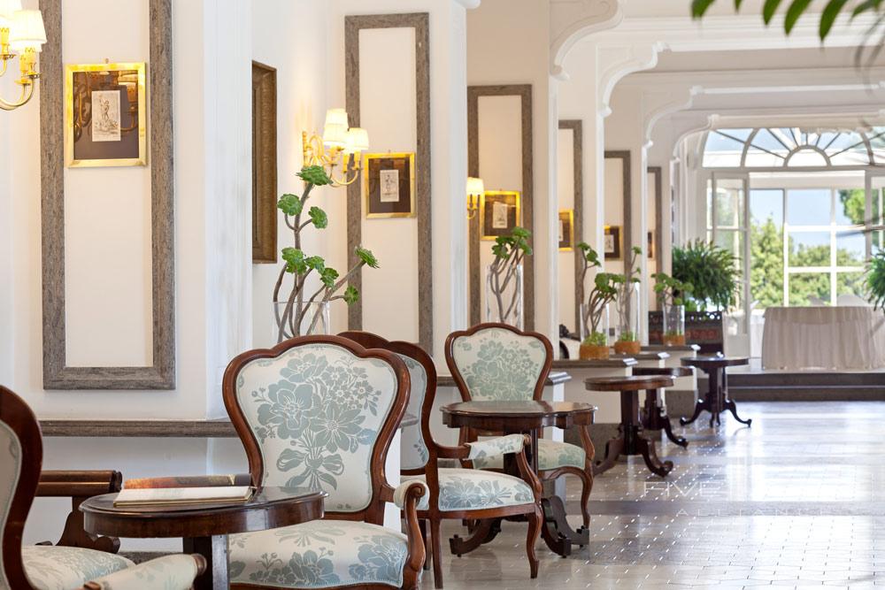 Lobby of Grand Hotel Cocumella in Sant'Agnello di Sorrento, Italy
