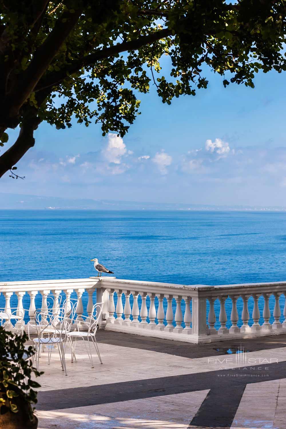 Terrace of Grand Hotel Cocumella in Sant'Agnello di Sorrento, Italy