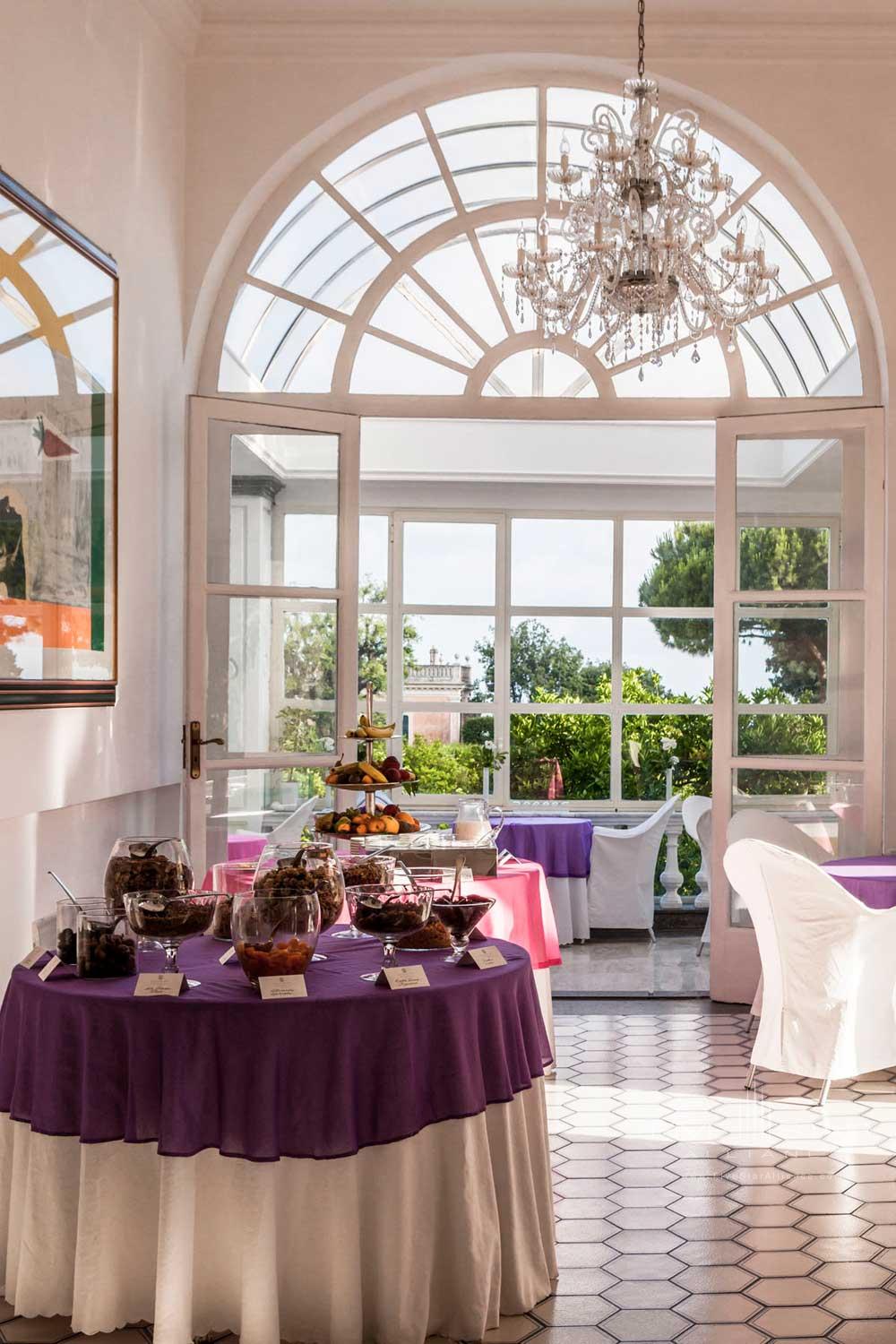 Restaurant Breakfast at Grand Hotel Cocumella in Sant'Agnello di Sorrento, Italy