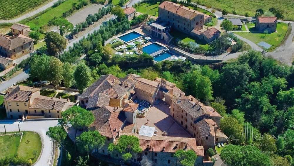 Overview of Castel Monastero in Siena, Italy