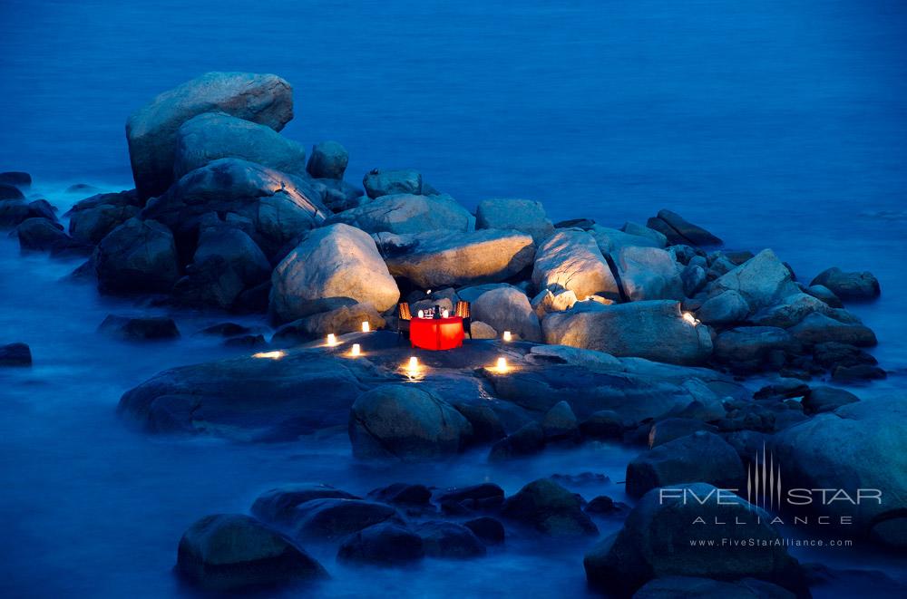 Romantic dinner on the rocksAngsana Resort Bintan, Indonesia