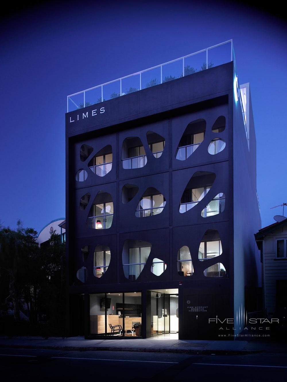 Exterior of Limes Hotel Brisbane, Australia