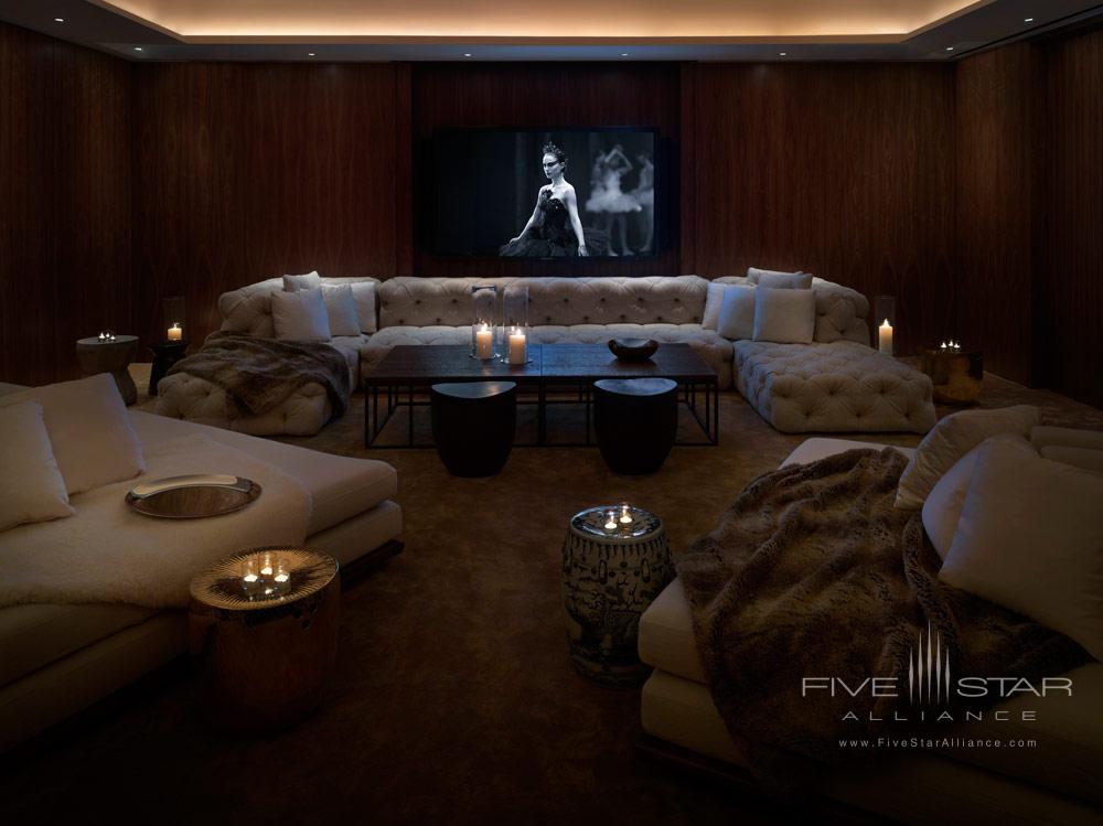 Public Hotel Chicago, the Screening Room Back Room hosts comfortable lounges and intimate seating around a screen.