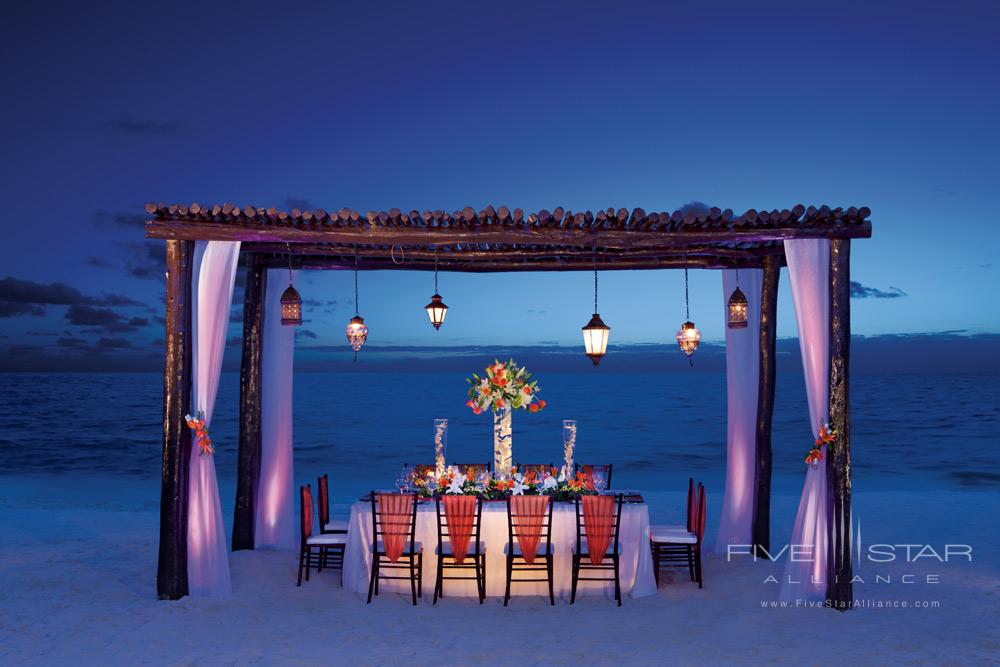 Private dinner on the beach at Secrets Capri Riviera Cancun in Playa del Carmen, Mexico