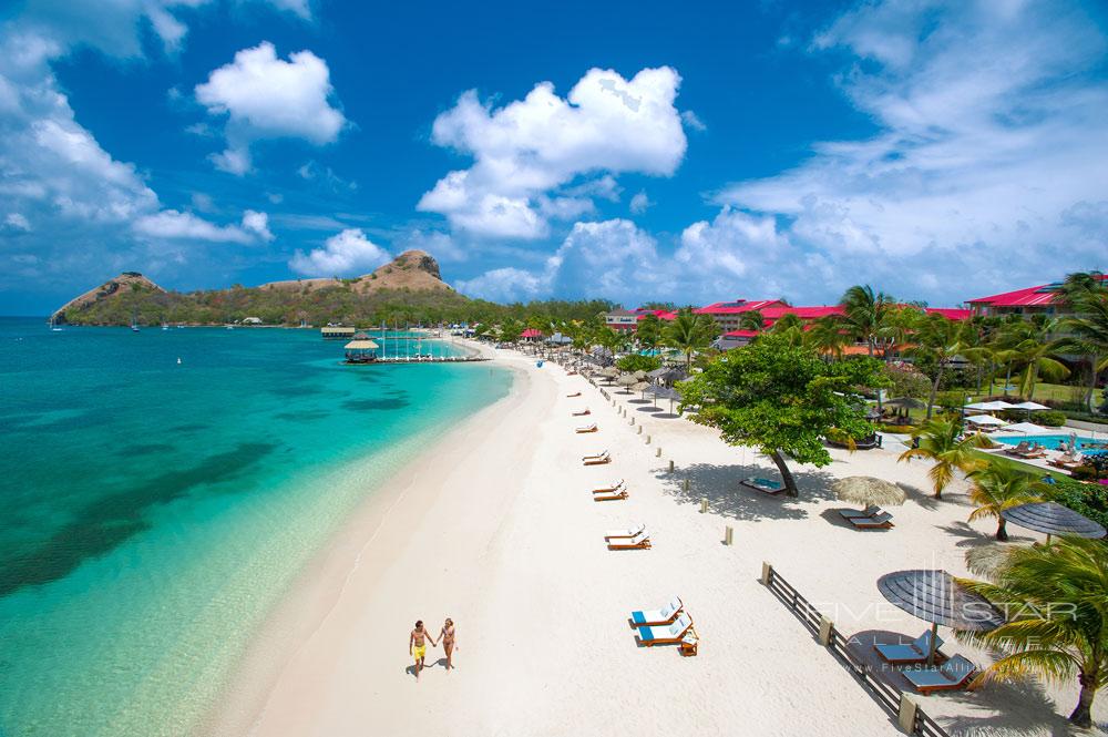 Beach at Sandals Grande St. Lucian