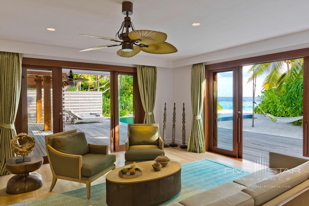 Lower Floor Beach Residence Family Room at Dusit Thani Maldives