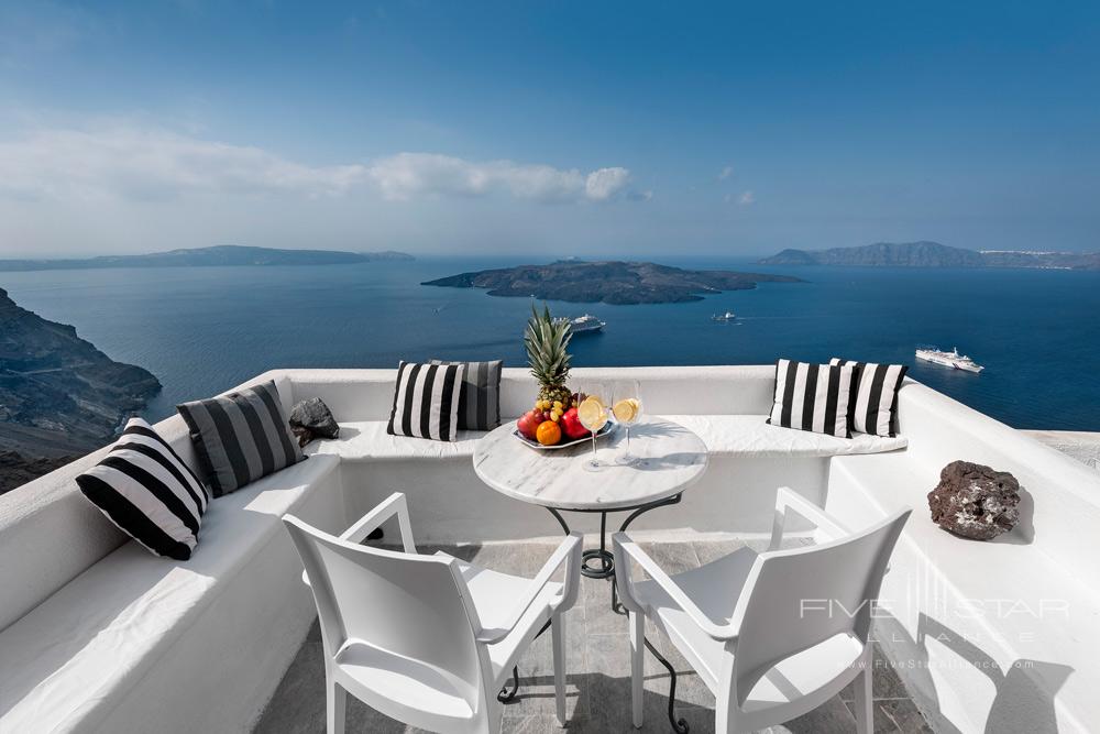 Balcony Lounge at Aigialos Hotel, Santorini, Greece