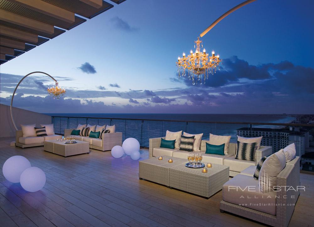 Presidential Suite terrace at night at Secrets The Vine Cancun, Mexico