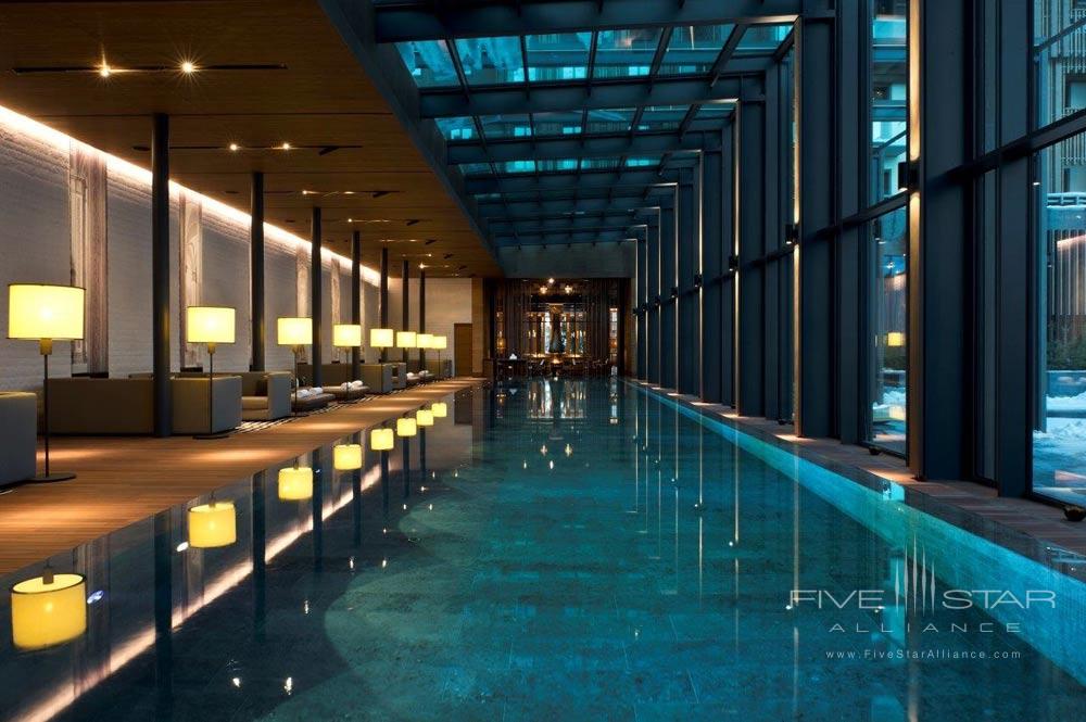 Indoor Pool with Comfortable Lounge at Chedi Andermatt