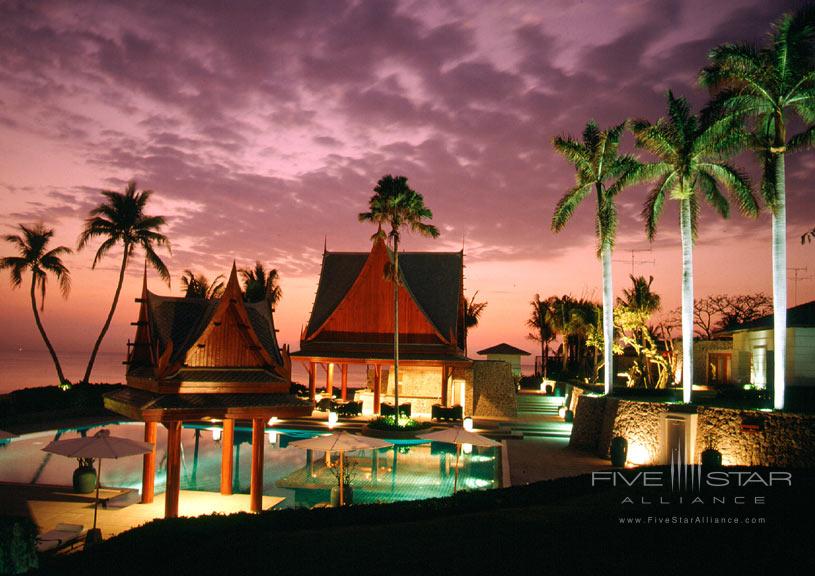 Night at The Outdoor Pool of The Chiva Som Resort