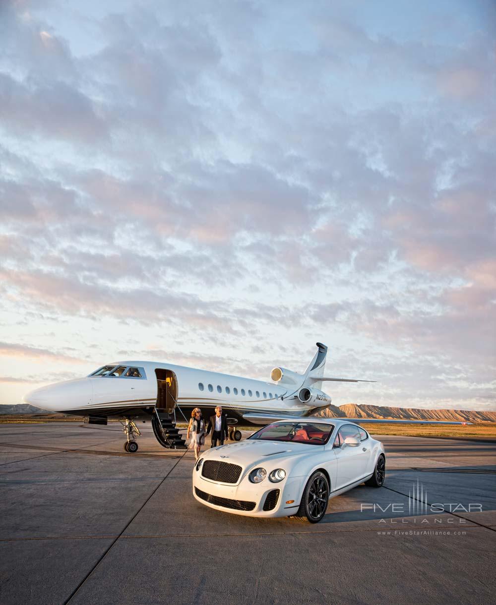 Guests Leaving on Private Jet to Ride to Resort at Gateway Canyons Resort and Spa