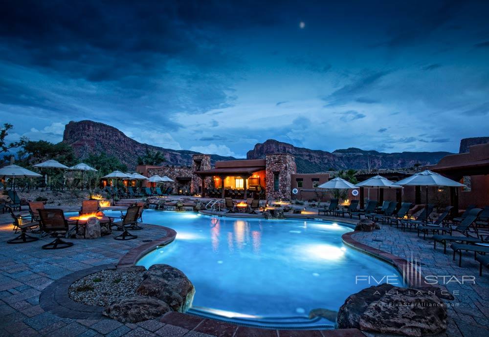 Pool by Night at Gateway Canyons Resort and Spa