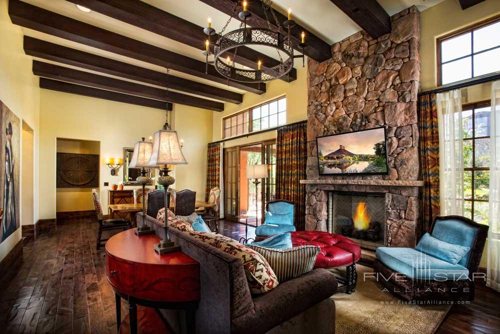 Casita Living Room with a Fireplace at Gateway Canyons Resort and Spa