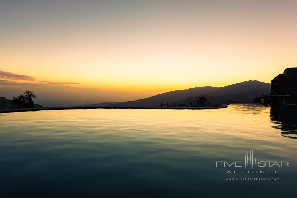 Pool at Sunset at Alila Jabal