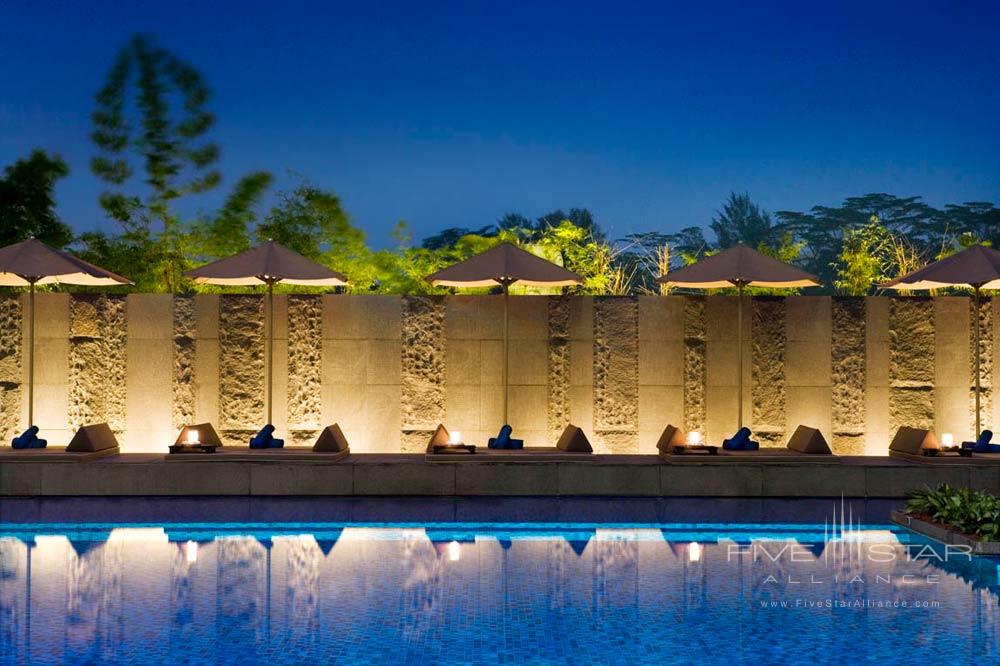 Pool by night at The Singapore Marriott Hotel