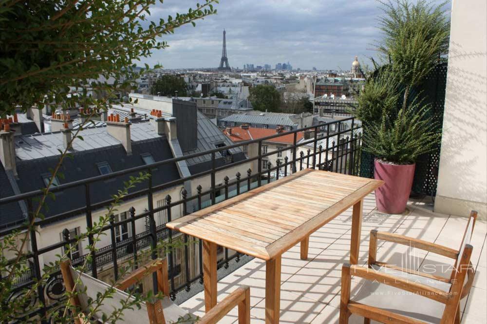 Terrace View from Hotel Le Littre in Paris