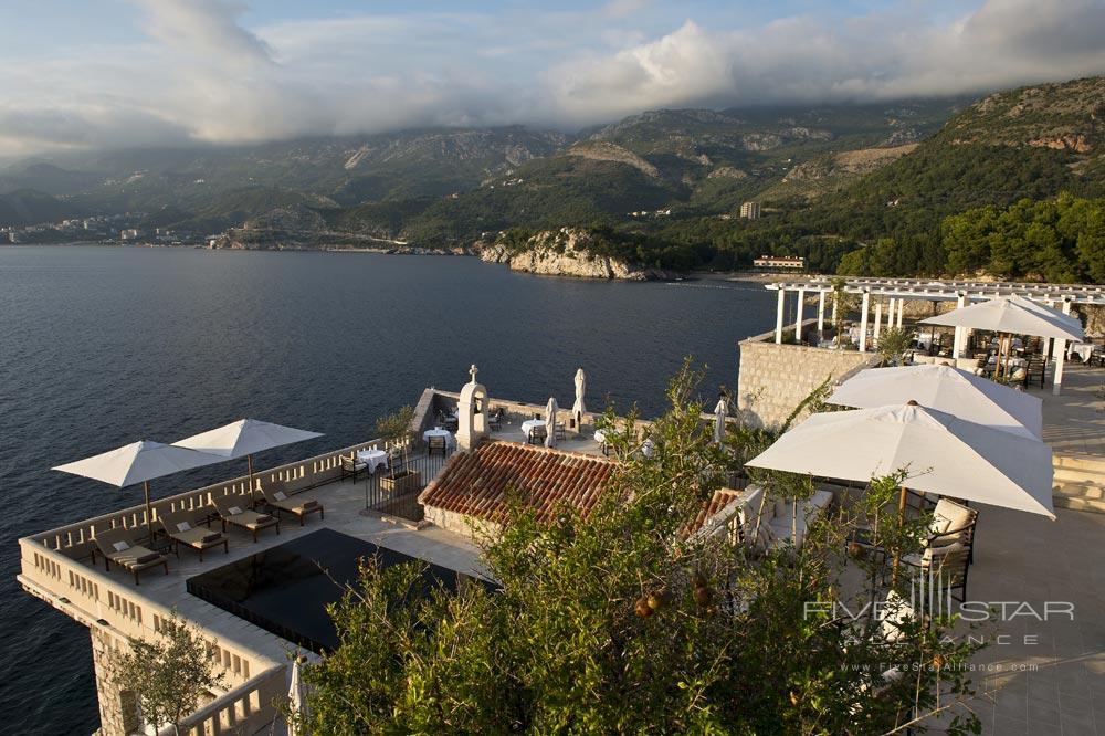 Upper Terrace at Aman Sveti Stefan in Budva, Montenegro