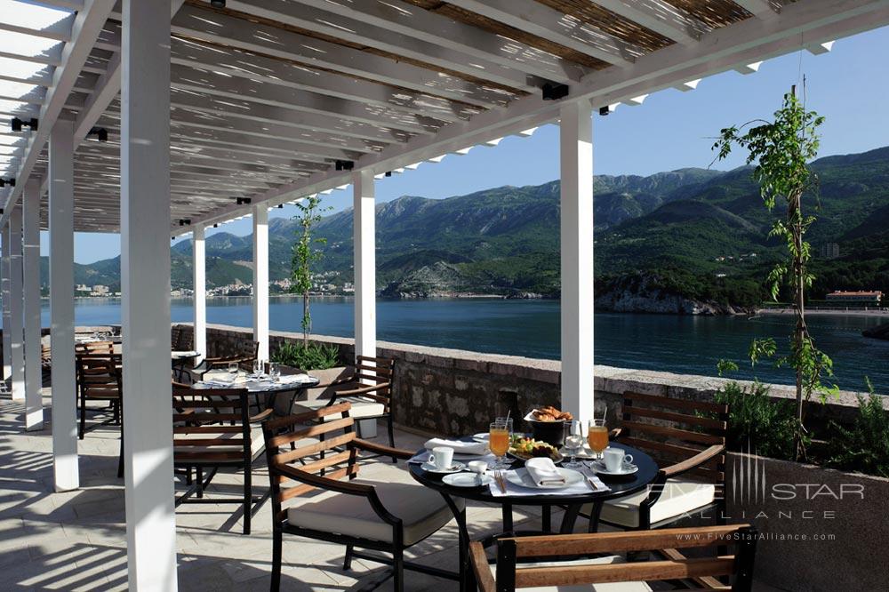 Dining Venue at Aman Sveti Stefan in Budva, Montenegro