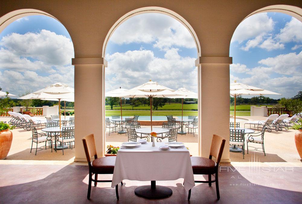 Patio Dining at The Inn at Dos Brisas, Washington, TX