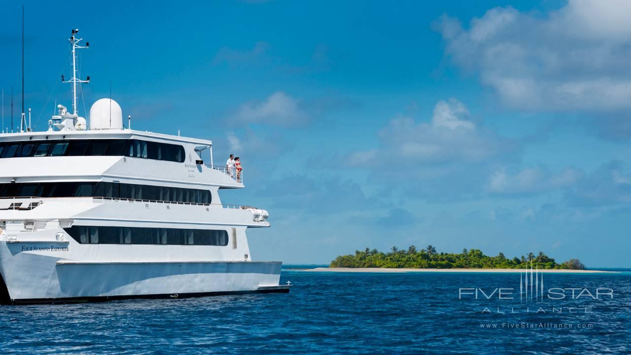 The Four Seasons Explorer catamaran yacht in the Maldives