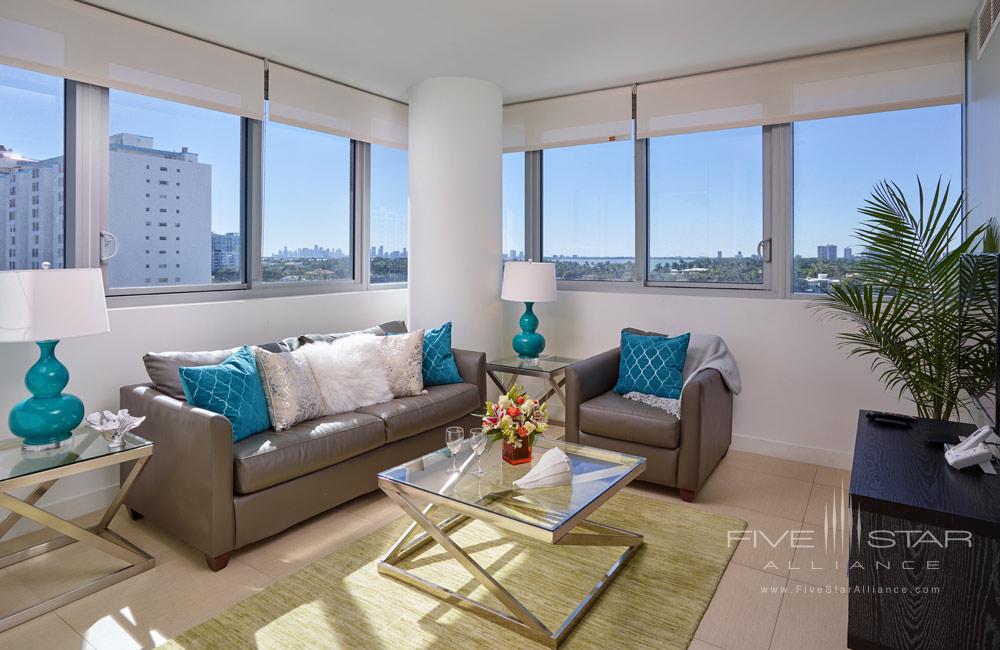 Living Area of The Churchill Suites Monte Carlo, Miami Beach