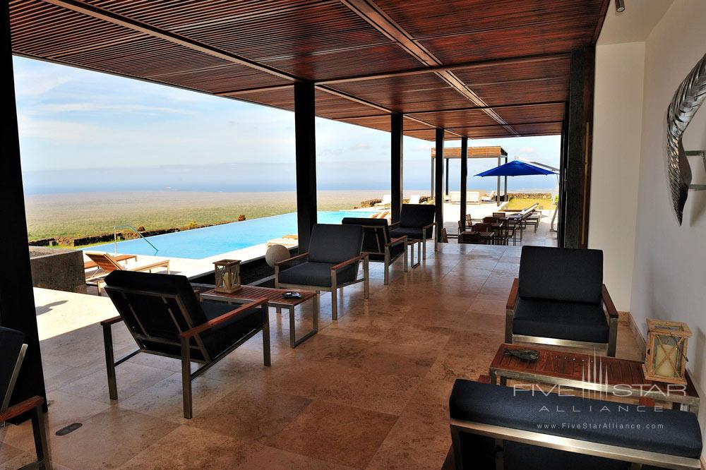 Lounge Lobby and DNA Bar at Pikaia Lodge Galapagos, Ecuador