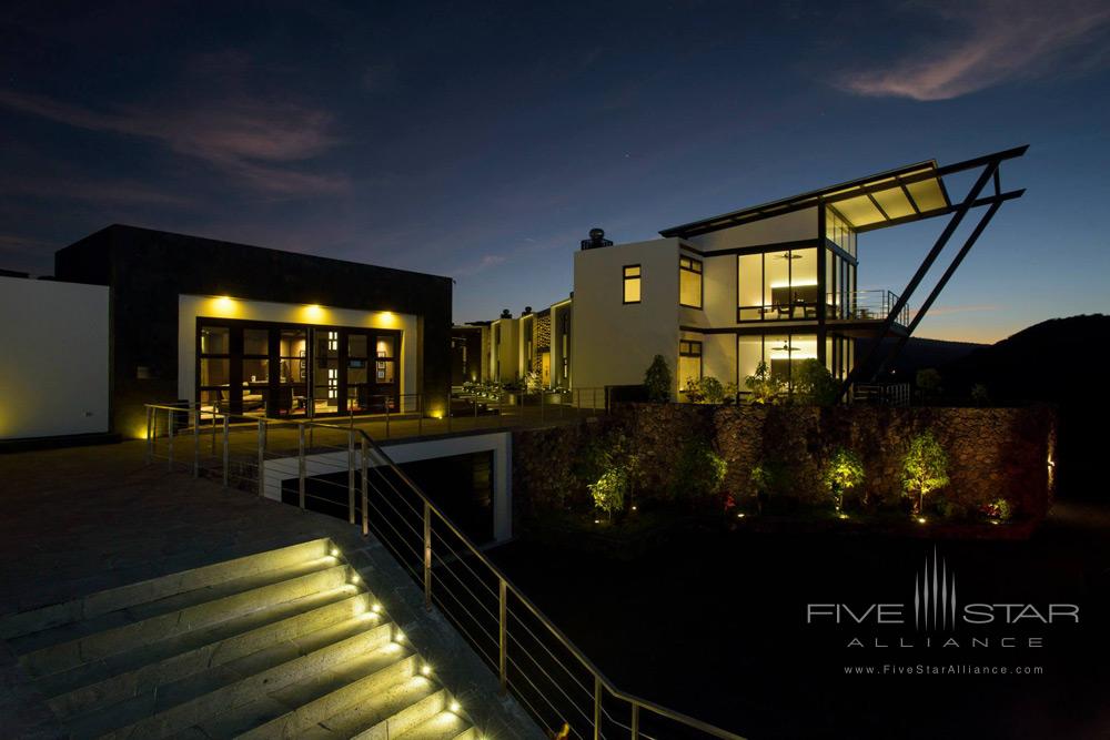 Night exterior view of Pikaia Lodge Galapagos, Ecuador