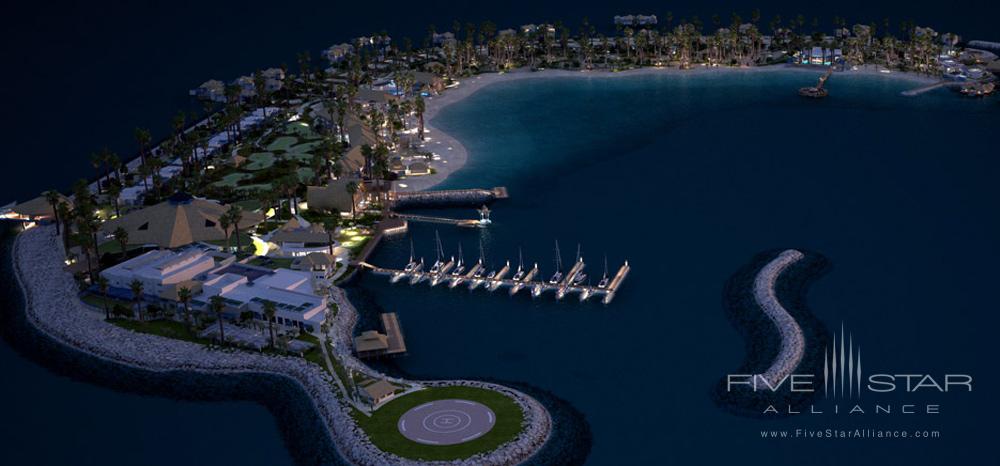 Aerial View by Night at Banana Island Resort Doha