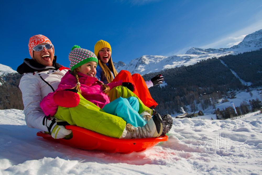 Kids can enjoy snow sledding at Pronghorn, Bend, Oregon