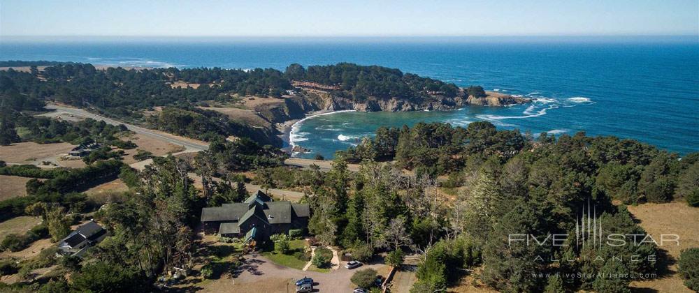 Aerial View of the Brewery Gulch Inn, Mendocino, CA