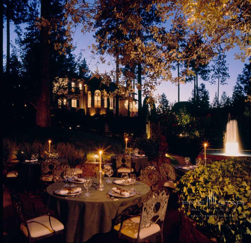 Dining at Chateau du Sureau, CA