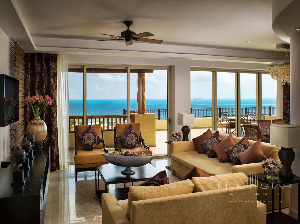 Three Bedroom Penthouse Living Area with Balcony, Villa del Palmar Cancun, Mexico