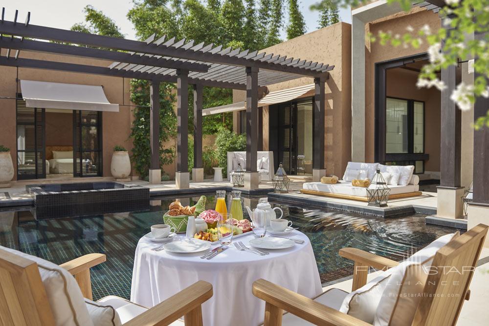Private Villa Breakfast Setting at Mandarin Oriental Marrakech, Morocco