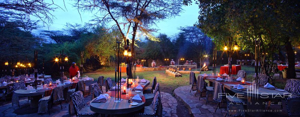 Dining at Sarova Mara Game Camp, Kenya