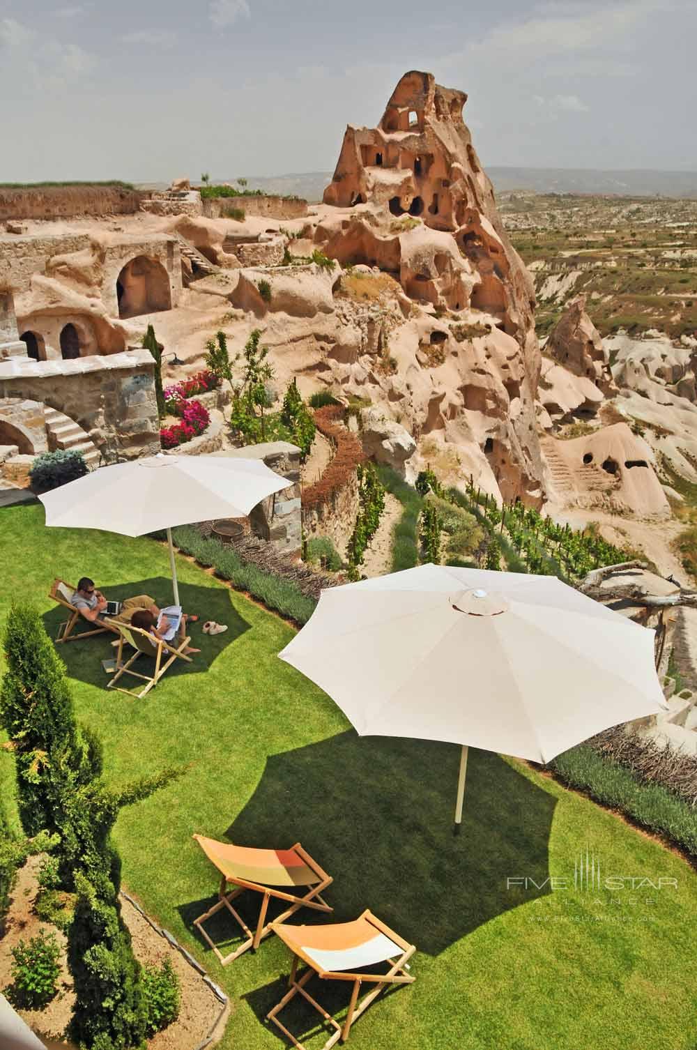 The SEKI Terrace overlooking Pigeon Valley at Argos in Cappadocia, Turkey