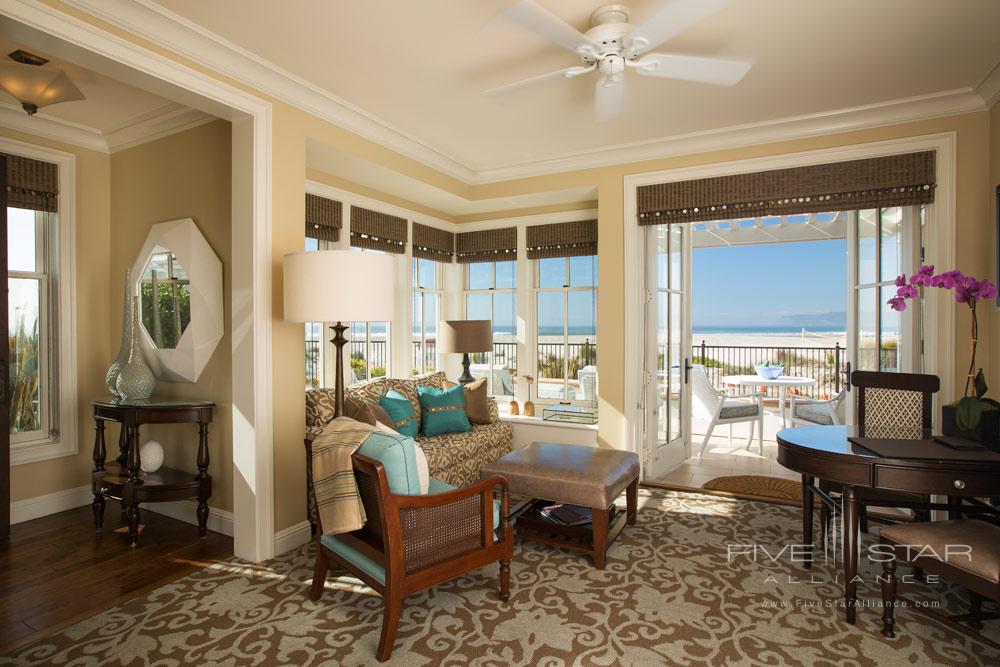 Cottage Lounge area with amazing water views at Beach Village at The Del, San Diego