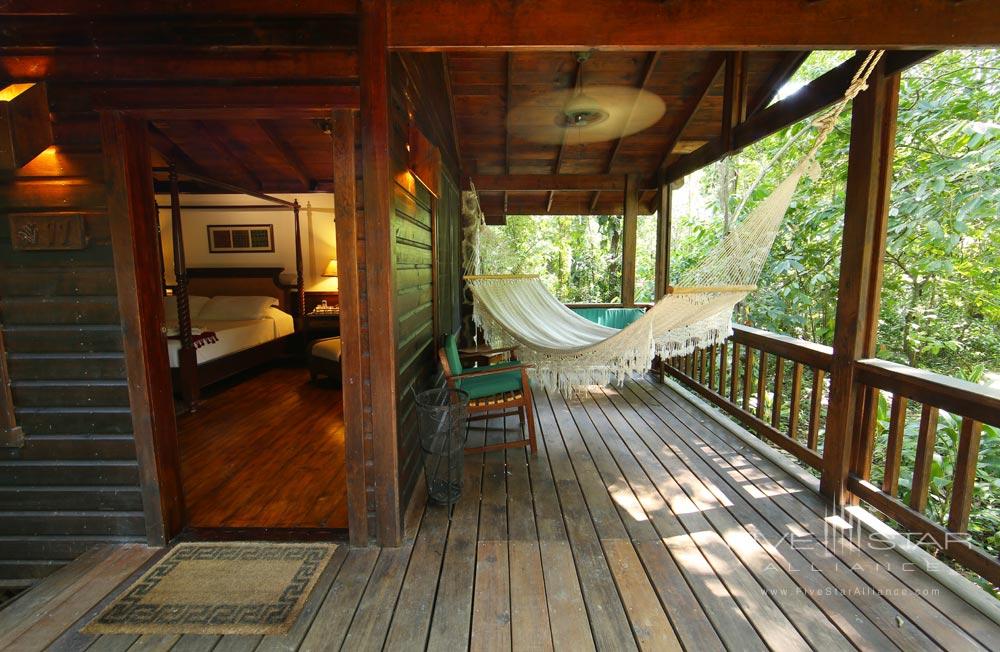 Cabin Porch with Hammock at The Lodge and Spa at Pico Bonito, La Ceiba, Honduras