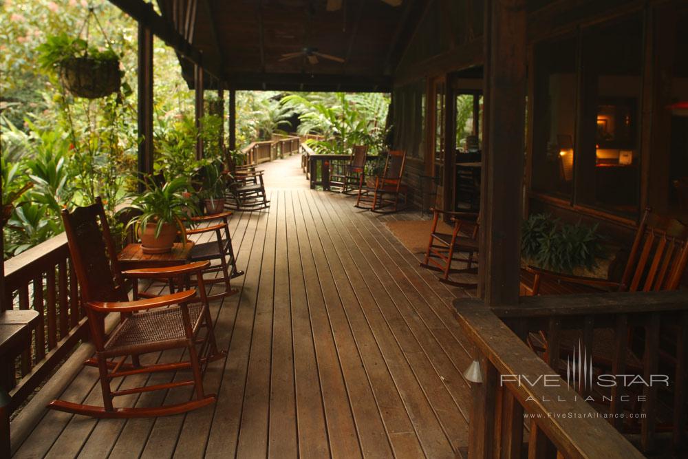 Lounge with rainforest views at The Lodge and Spa at Pico Bonito, La Ceiba, Honduras