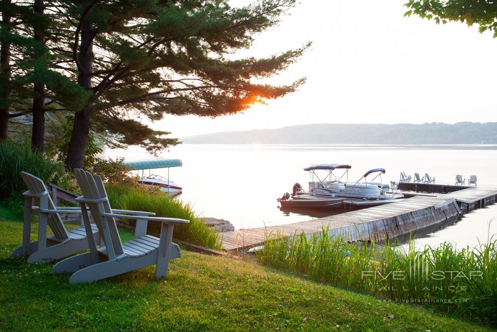 Sunrise Over the Docks at Manoir Hovey, Quebec, Canada