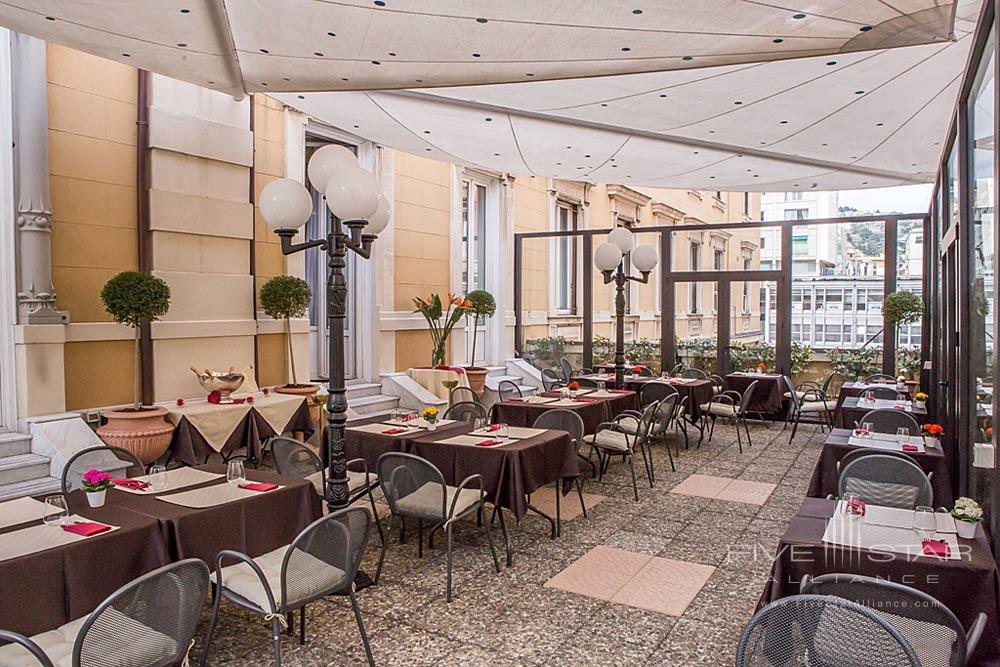 Terrace Dining at Hotel Bristol Palace, Genova, Italy